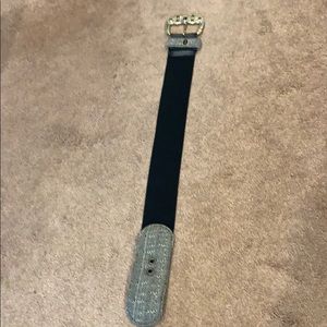 Decorative wide belt with elastic mid section